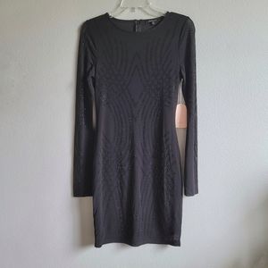 Blashe Black Party Bodycon Dress with Patterned Rhinestone size M